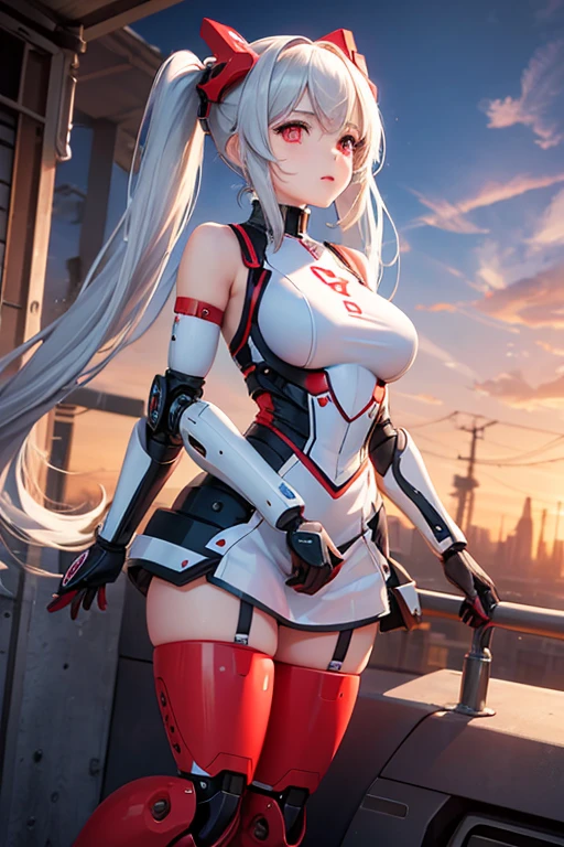 High Detail RAW color Photo,hyperrealistic,digital painting,wide shot,Full Shot,(lens flare:0.5), (bloom:0.5), portrait,(highly detailed, fine details, intricate), incredibly absurdres,(luxurious cyberpunk:1.4,Dystopian,sci-fi), concept art,ornate,
1girl,Lucy \(cyberpunk\),European_Girls,(cute female arterial intelligence,robot, cyborg:1.5),(robotic parts,augmentations,mechanical arms, mechanical legs,silver halmet), (cybernetic implants:1.4,cable electric wires, microchip,metal,silicone),grey eyes,asymmetrical hair, standing,(holding_weapon,battle_rifle,handgun),belt,(shiny, tight soft light suit),covered mouth, covered navel, detached sleeves,(wearing see-through white chemise),hip vent, open jacket,metallic bone exposed,toned physique, (pale skin),(detailed skin, diffused skin pores),HQ, angelic, decorations, embellishments,hard edge,
breathtaking,outdoors, ((in surreal planet Raphael Lacoste)),night, (electricity, bright neon colors,sprawling cyberpunk city skyline), turbulent storm, rain,smog,tendrils, spirals, dust,(((flying ships))), (badlands, observitory)
<lora:pureInnocentGirl_v20:0.3>