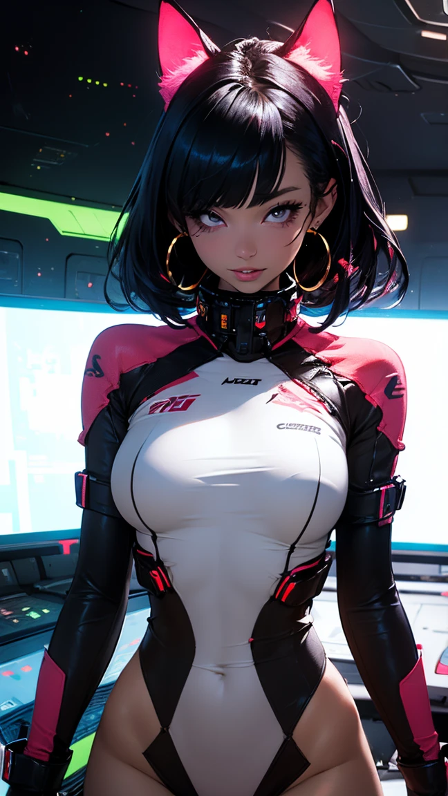 (highest quality:1.2, Very detailed, Latest, Vibrant, Super Detail, High Contrast, masterpiece:1.2, highest quality, Best aesthetics), cyberpunk suit,cyberpunk design,comic style,excellent body lines,well-equipped attire, amazing feminine silhouette, special operative, vibrant colors, immersive lighting