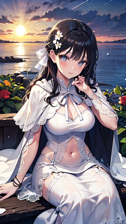 masterpiece, highest quality, Illustrations for novels, High resolution, 18+ Adult content, Sensual, Intimate, Emotional, Passionate, romantic, sweet, Adorable, Innocent, Pure, Fascinating, Fascinating, attractive, Mysterious, Fascinating, Fascinating, Immersive, Fascinating, dream-like, Surreal, Imaginative, Whimsical, artistic, Avant-garde, timeless, elegant, Sophisticated, chic, Sophisticated, ((Cowboy Shot)),(((A woman camping under a starry sky)).