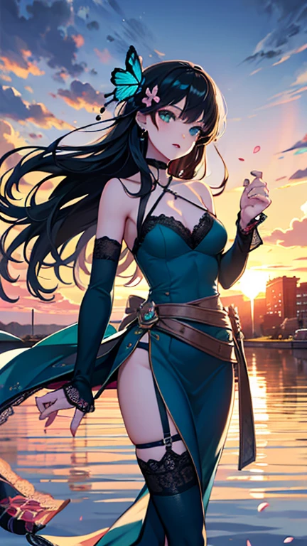 one beautiful woman、((highest quality、8K masterpiece:1.3))、sharp focus:1.2、(super beautiful face:1.0)、(shiny skin:1.0)、realistic pictures、black hair、video writing、High resolution eyes and face、video writing、japanese actress、from the front、Medium chest、shy smile、The beauty of slender abs、whole body、kimono、 highest grade obi