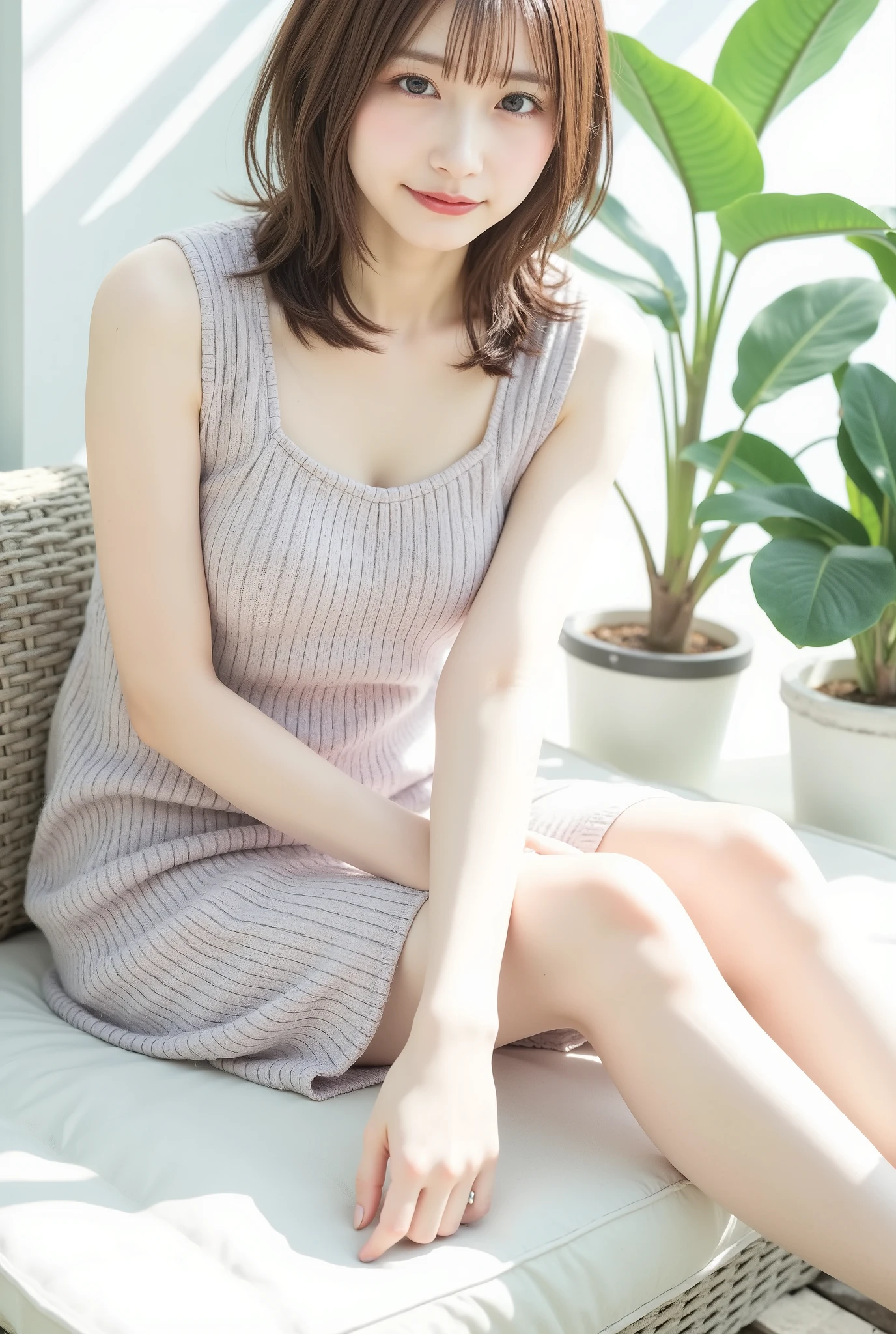 in 8K:1.5,Best Quality:1.4, 超A high resolution:1.5, (Photorealistic:1.4),​masterpiece:1.2,(top-quality:1.4)、Raw photo、１a japanese girl、Cute、 (RAW フォト:1.2), (フォトリアリスティック:1.4), 美しい詳細な表情の少女, (((とてもよく詳しい eyes and face, 美しく詳細な目元, 非常に詳細な顔、はにかんだ笑顔))), 傑作,素晴らしい, 1人の, ((ダイナミックなポーズ)), ((ミニスカート), (Shy smile:1.５), Smooth skin、30-years old:1.5、Beautiful black eyes、natural skin textures:1.3, realistic eyes and face details、 (Brown medium hair),、middlebreasts、夏の日、美脚、彼女とのデート、ミニスカート、最高の笑顔、乃木坂