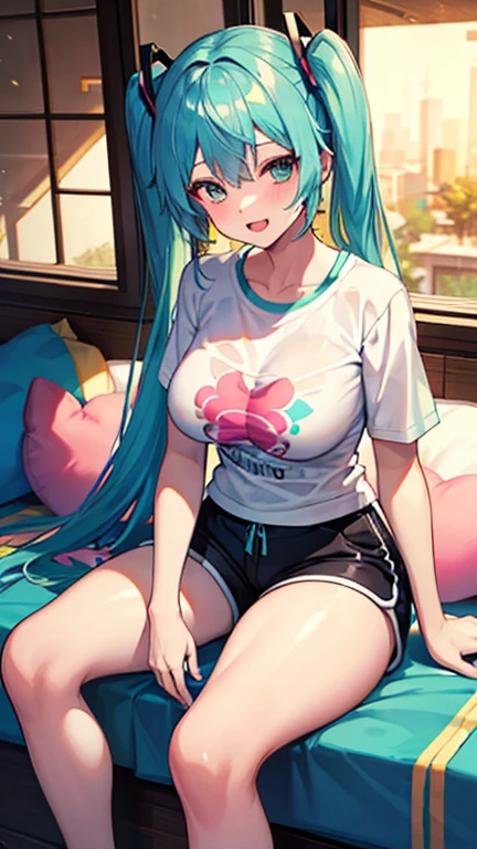 {{{NSFW}}},{{{masterpiece:1.2}}},{{{best-quality:1.2}}},{{{ultra-quality:1.2}}},{{{top-quality:1.2}}},{{ultra-detailed:1.2}},{{{ultra-highres:1.2}}},{{{ultra-high-resolution:1.2}}},{{{8k}}},{{{extremely-detailed-CG-unity-8k-wallpaper}}},{{{enhance-colors-to-maximum-saturation1.2}}},{{fine-textured}},{{super-fine}},{{crisp}},Mejiro Ardan\(umamusume\),{1 girl,beautiful girl,18 yo,cute,smile,kawaii, lovely,blushing,playful expression},sharp focus,oily skin,beautiful detailed hair,glossy hair,(wear gym uniform:1.5),(lying on the bed:1.2),wear buruma,perfect two legs,(spread two legs:1.2),,five fingers,(large breaths),beautiful detailed eyes,jewel like eyes,violet eyes, (two hands behind head:1.1),open mouth,armpits, solo,beautiful navel, looking at viewer,collarbone,earring