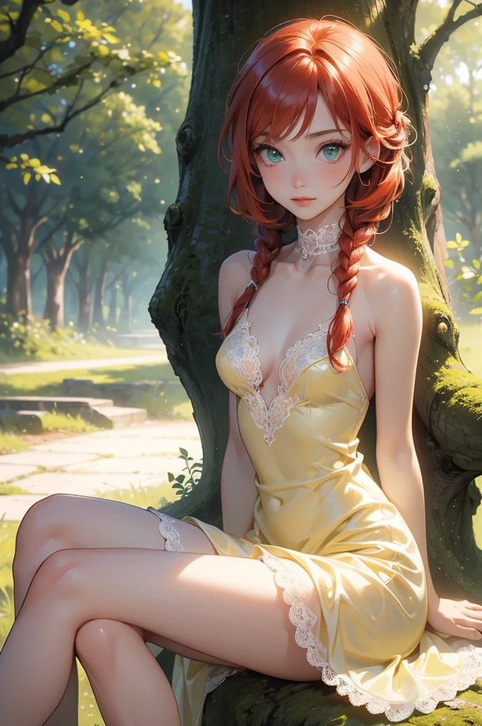 1girl, solo, full body, (masterpiece:1.21), (best quality:1.2), colorful, (illustration:1.2), (cinematic lighting:1.1), (naked:1.21), (spread legs:1.1), nsfw
In this whimsical and fantastical garden, the scene is illuminated by a rainbow of (colorful fireflies), dancing and fluttering in the air. The garden is decorated by a gentle (drizzle), creating a misty and ethereal atmosphere. In the center of the scene, there is a single girl, an extremely delicate and beautiful girl, with cute features and an innocent expression. Her long hair is flowing with the wind. She naked, spread legs, highlighting her delicate curves.

The lighting is very delicate and beautiful, creating a soft and warm glow that highlights the water, making it sparkle like diamonds. The finest grass is also illuminated, creating a lush and verdant carpet. The garden is surrounded by colorful flower fields, with blooms of every color and shape. (Colorful butterflies), of every shade and size, can be seen fluttering around the scene, adding to the overall sense of wonder and magic. (look ai viewer),A blush can be seen on her nose, and her mouth is slightly open, adding to the overall sense of innocence and youthfulness. Falling petals can be seen floating around her, adding to the overall sense of romance and beauty. A gentle wind is blowing through the scene, making the leaves rustle and the flowers sway, adding to the overall sense of movement and life. This is a scene of pure wonder and magic, filled with color and beauty, where the viewer can lose themselves in the enchanting and captivating world.