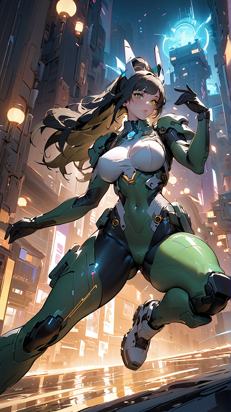 Astronaut woman, prostitute, best quality: 1.1, 1 girl, (green eyes), detailed green eyes, well-aligned eyes, extremely detailed face, blushing cheeks, perfect face symmetry, smiling, embarrassed, (astronaut suit), BREAK intricate details on hands, intricate details on fingers, (very huge) breasts, black hair, detailed hair, long hair, defined figure, (thick muscular legs), (small defined waist), (very much voluptuous body), (very much muscular body), lascivious woman, (nymphomaniac woman), dynamic pose, Interacting, (whole body perspective), ((spaceship background): 1.5)