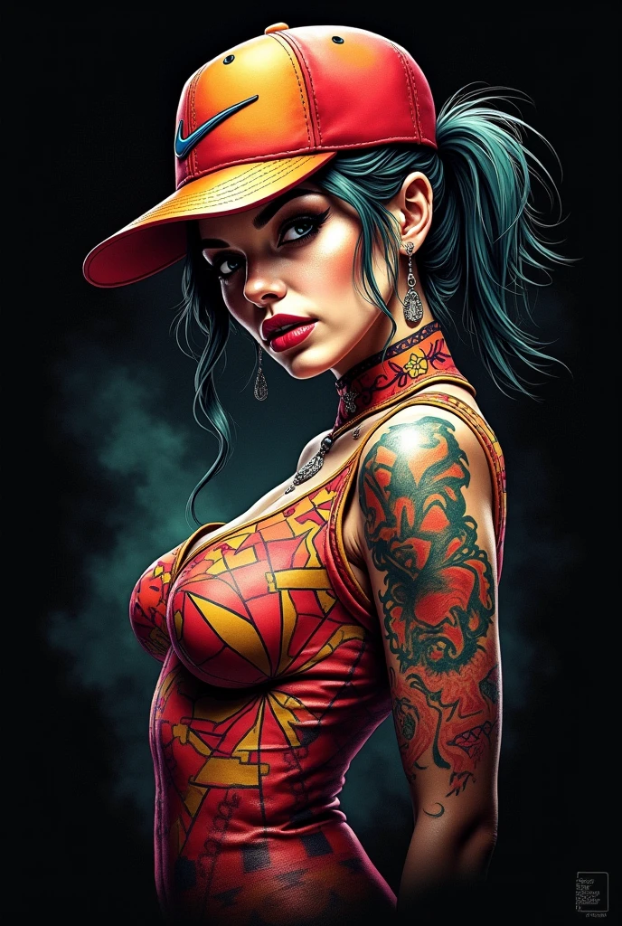 mexicana bonita, rosto deslumbrante, tiro de meio corpo, Estilo de J Scott Campbell, 8k, Ultra sharp, maquiagem de caveira