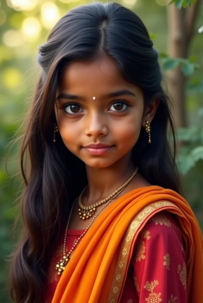 Young chubby Indian girl with red hair and fair complexion giving chocolate advertisement with big eyes only face poster