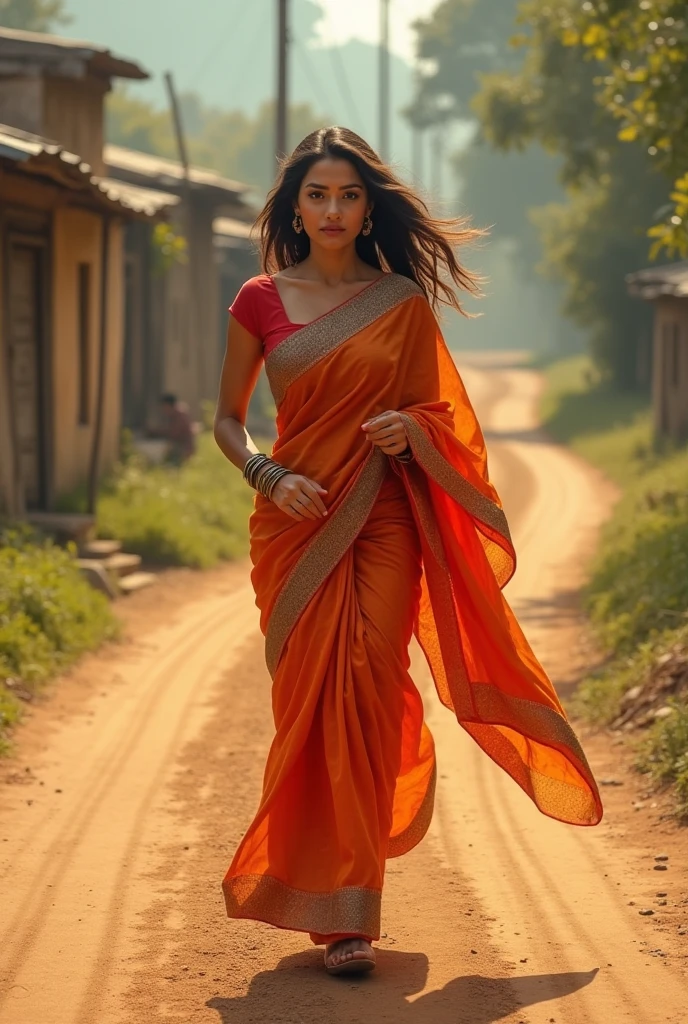 Kriti sanon with pale skin, white skin, no lose hair, pinned hair, wearing saree shwoing  and navel, low quality, poor quality, at chennai