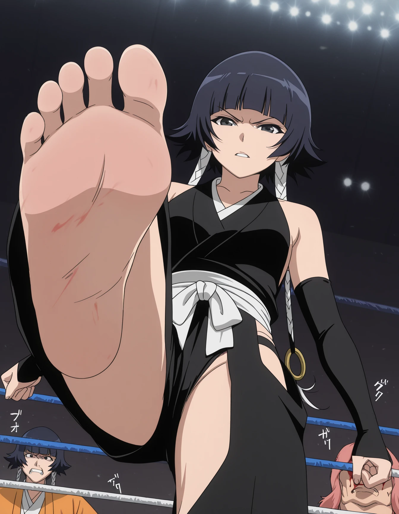 Hinata Hyuga, white underwear, highkick