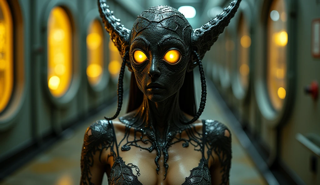 (Full-length, wide angle, centered, without cropping - ar 9:16 - ar 1:2. Full-length view). ((demonic statue, big beautiful eyes)), Best quality, relief, dark gothic, conceptual art, Psychedelic, post-apocalyptic, ominous, oil painting, thin flowing lines. (Full length, wide angle, centered, no cropping) - ar 9:16 - ar 1:2. Long strokes, light gentle shadows, + cinematic quality 36.5 mm f0, + primitivism style by Valentin Gubarev, Sensual realism by Sergei Marshennikov, quality, masterpiece, (Full height, wide angle, centered, no cropping) - ar 9:16 - ar 1:2