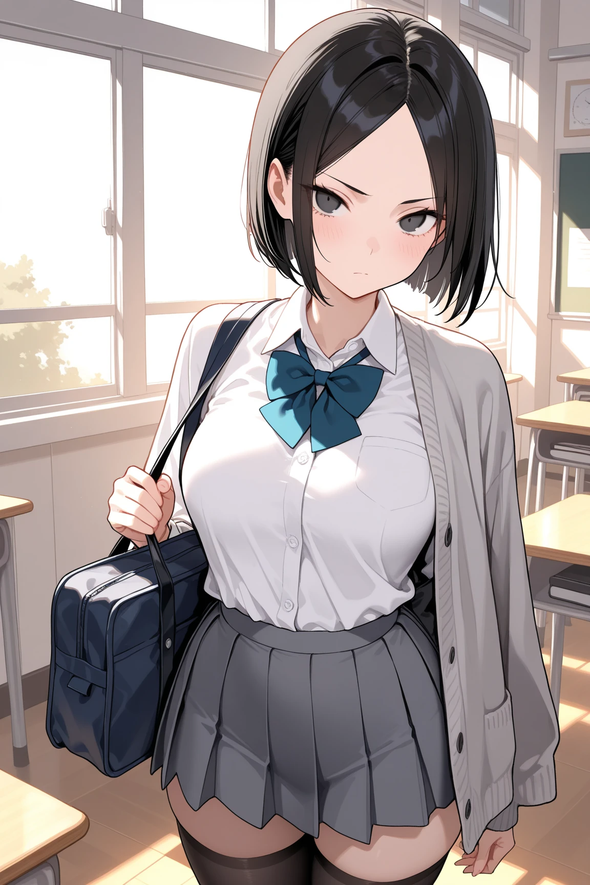 Masterpiece to the smallest detail、top-quality、1girl in、独奏、25-years old、170cm、Model beauties、perfectbody、Breasts so big that they hang on the floor、130 cm breast、XCup milk、Realistic nipples、Extraordinary Beauty、Hair with silky texture、Semi-long、Braids、Two-color mesh、Realistic eyes、Outstanding looks、unclear、proximity、closed_mouth、a smile、red blush、full of shyness、Hats that look good、Hats、pink bowtie、校服、 Blue jacket、jaket、skirt by the、Gray pretz skirt、Cutter shirt、white shirt、an legs、Black socks、sitting on、s Office、hair_ornament、looking_at_viewer、beatiful detailed eyes、Charming gestures、panties on、seductiv、Professional effects、invite、Ignorant look、Receptionist、Large Enterprise Building