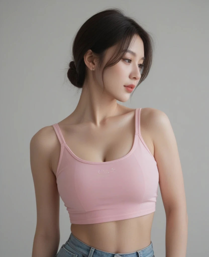 best resolution, 2 heads, Australian girl Instagram model two heads, 19 years old, youthful, wearing a pink sports bra top and black leggings looking at her phone, training bra, sport bra, fit pic, pink body harness, sports bra, fit girl, fit, pink body, detailed sports bra, sport bra and shirt, toned shape, toned body, bralette, toned, wearing fitness gear, fit body, working out, blonde hair, red hair, black hair, different hair colors, full-body view, full body shot