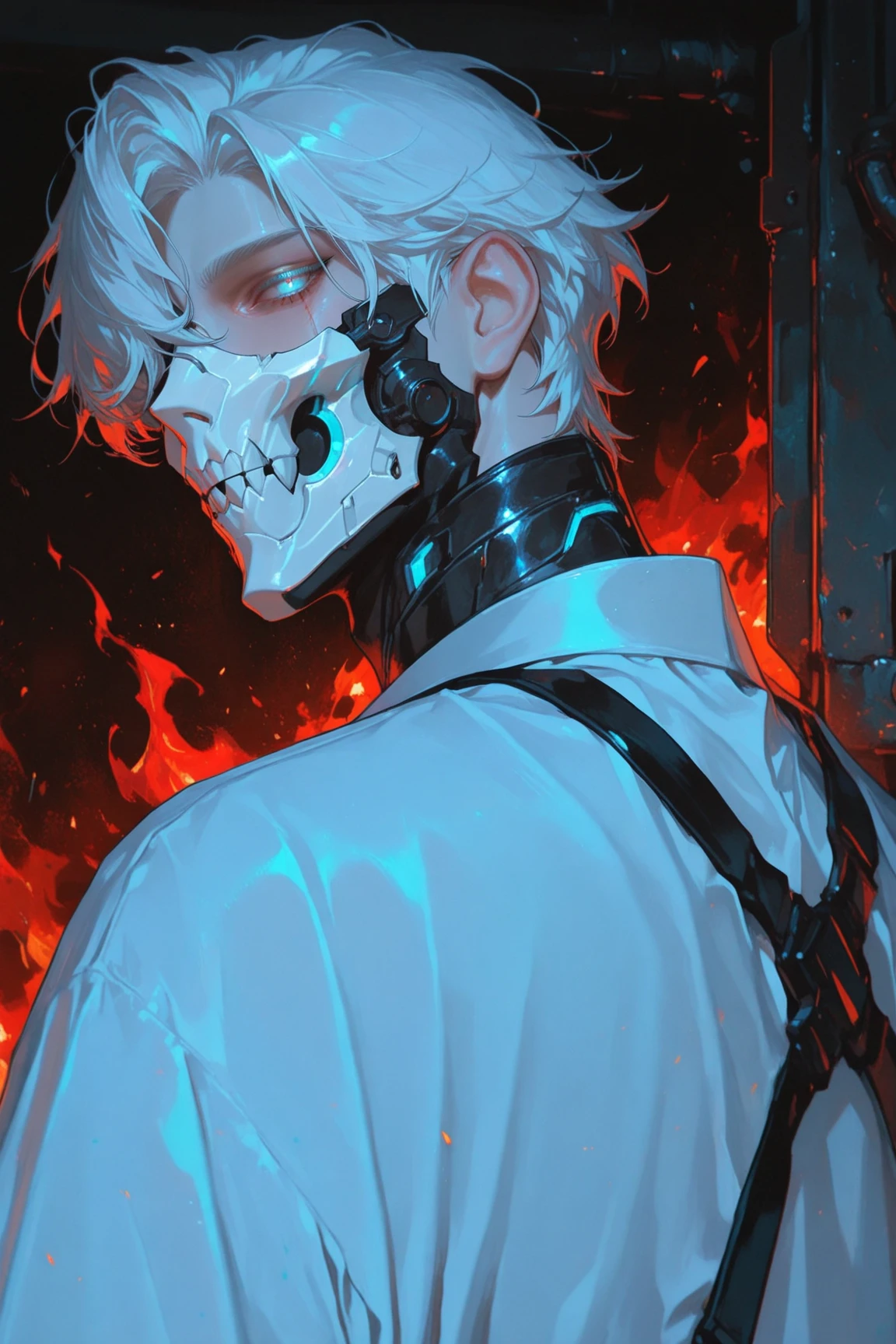 Beautiful young man, coral pink-haired, ((Gray eyes)),(short wave hair:1.2), (gas mask:1.2),((underwear、bra、lingerie:1.2)),clear wear,High quality, amount of drawing, pixiv illustration,(heart:1.2),close-up Face,red-cheek,(NSFW:1.0),((pants in hand:1.1)),(Constraints、imprisonment:1.25),(spread legs:1.0).