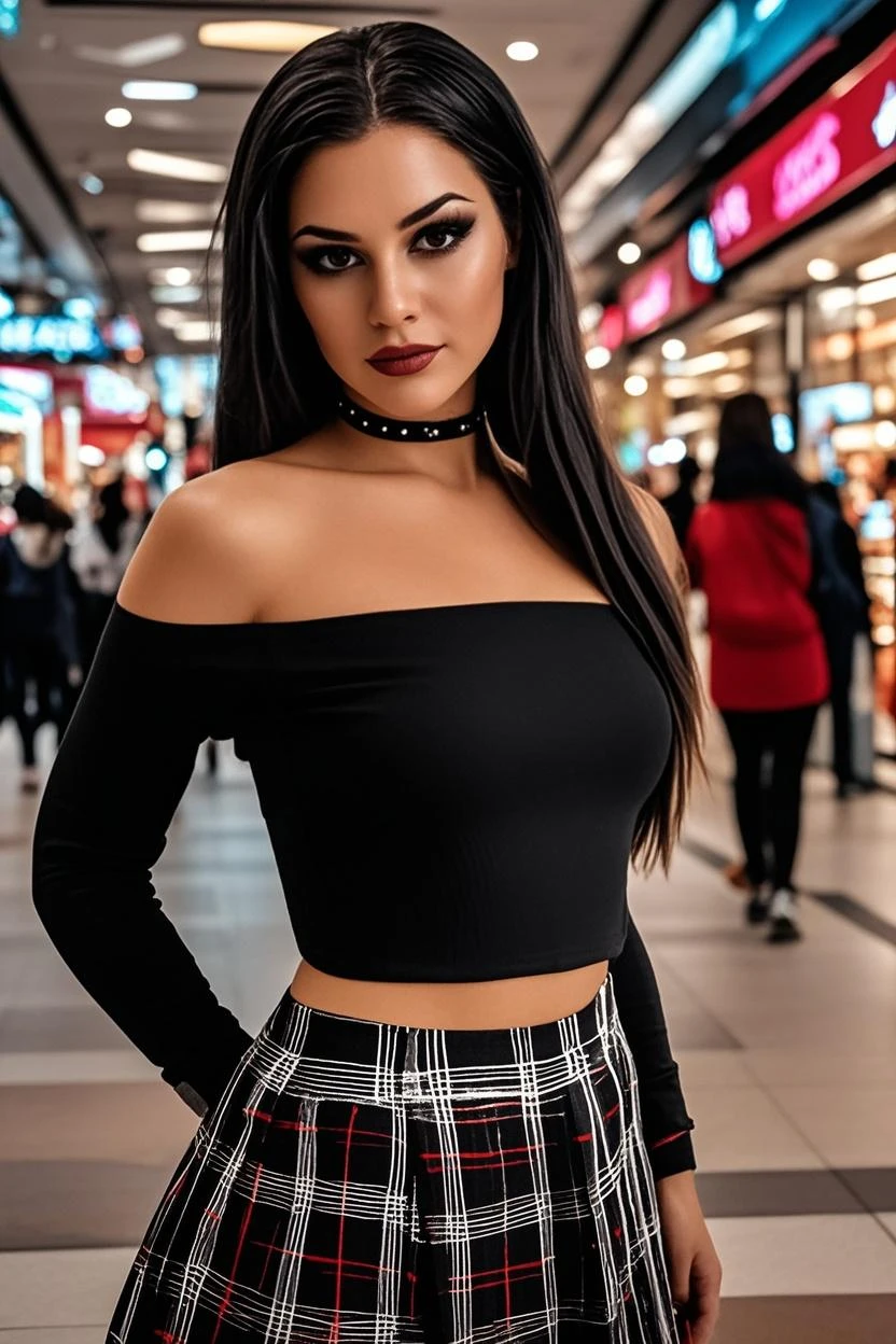 A slim-thick girl with long, silky straight, black hair. White elf ears to match her white skin complexion, thick thighs with a slimmer waist. Easy going and popular with people as her personality makes her easy to talk to and fun to be around. Mainly wears black or darker colored clothing.