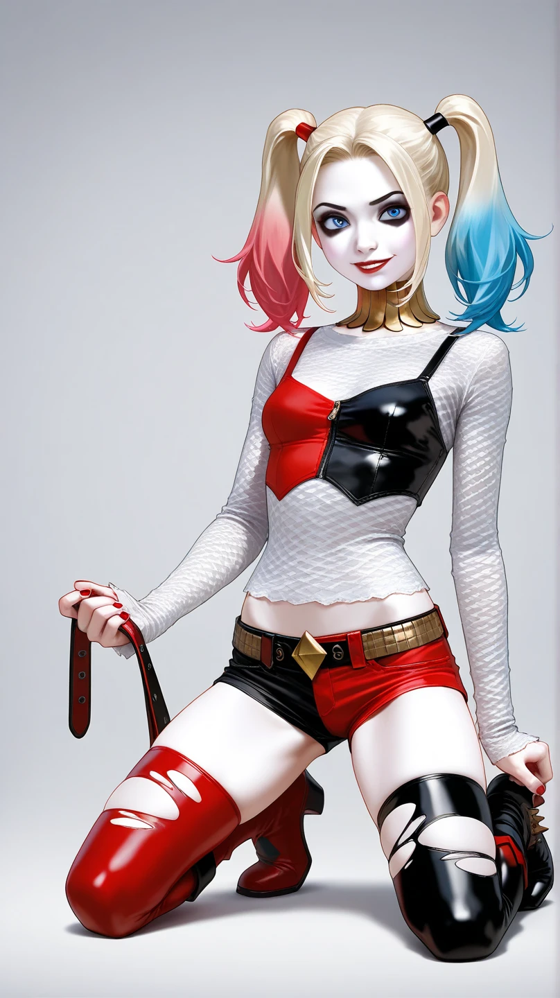 harley quinn with strapon dildo in the style of Nathan Szerdy