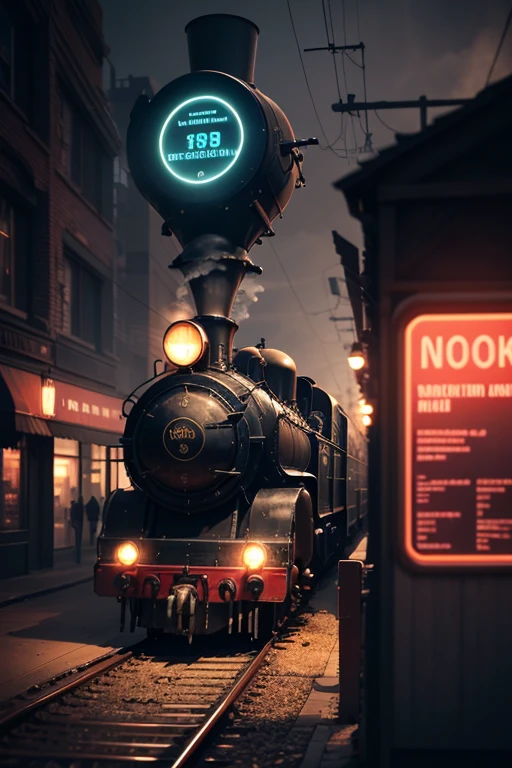At night, a man in a trench coat and hat faces a railroad tanker with his back to the camera,RAW photos,8K,A high resolution,Highest texture, --v6