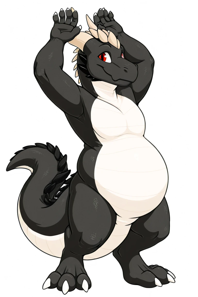 Dragon : 2.5 ,male,solo,anthro,fat,chubby,plump,Fetis Belly,yaoi,doujin(Rev Sheet front,side,back),flat color : 2.5, naked,white blank background,by quanjiang,by minedoo_
