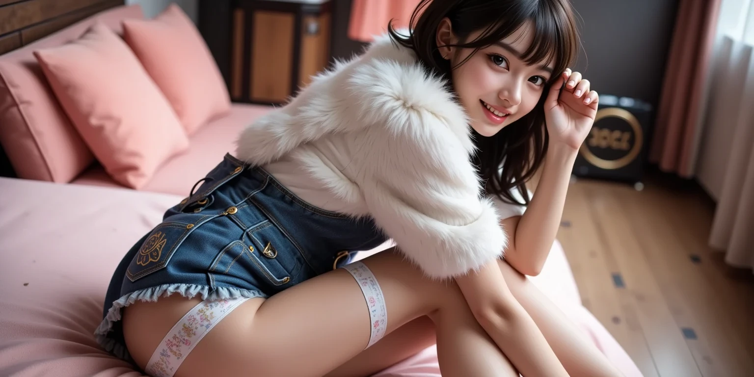 Beauty　exposed　spread legs　Cat　uniform