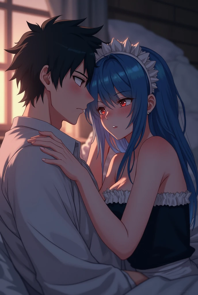 Kirito and Asuna black Wedding dress Two people standing in the wedding hall kissing each other Super huge big breasts breast enlargement illustration, ultra-detailed, HDR, vibrant colrs, soft lighting official art