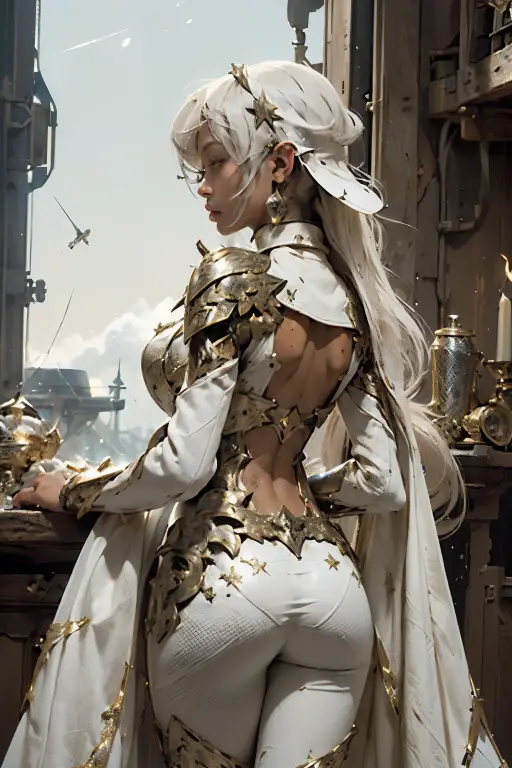 ((Backside view of Eve from Stellar Blade game: 1.4)), ((Intricate beauty: 1.3)), ((Suit with skin tone and white: 1.2)), ((Detailed back caption: 1.5)),
Eve, the heroine from the Stellar Blade game, is depicted in this image, viewed from her captivating backside. Her suit, seamlessly blending with her skin tone, radiates a subtle luminescence, adding to her allure. Intricate details of the suit's fabric can be discerned in the intricately lit environment. The back view caption, showcasing Eve's