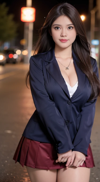 (Thai-American women),(criminal matter),(police badge),(super highponytail),(huge breasts:1.4),(Business suits,jackets,shirt:1.6),
(slim waist:1.4),(smile:1.3),(London at night:1.5),(cowboy shot:1.5),