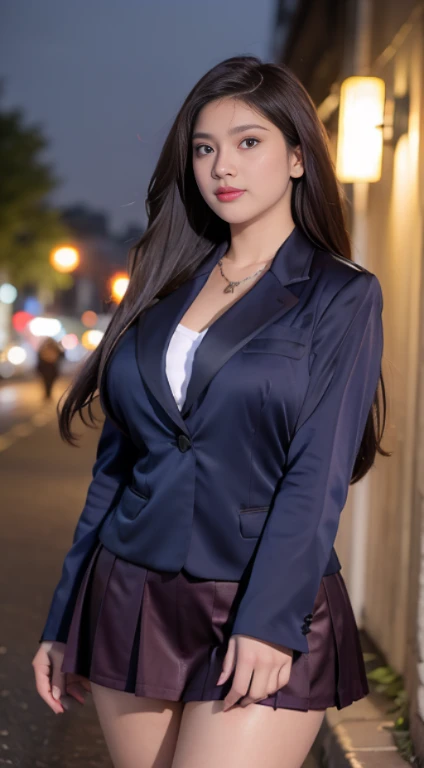 Super detailed、Japanese、charming beauty、seductive adult woman、Dainty woman、sharp eyes、cool girl、wavy hair、suit、Black chiffon、lacy fabric、wide sleeve、Jacket、white blouse、flare skirt、pantyhose、Shiny legs、evilの幹部、evil depravity、brainwashing、Mind control、left hand holding purple lipstick、grin、邪evilなな表情、evil、empty eyes、邪evilな、Church of Darkness、seductive pose、