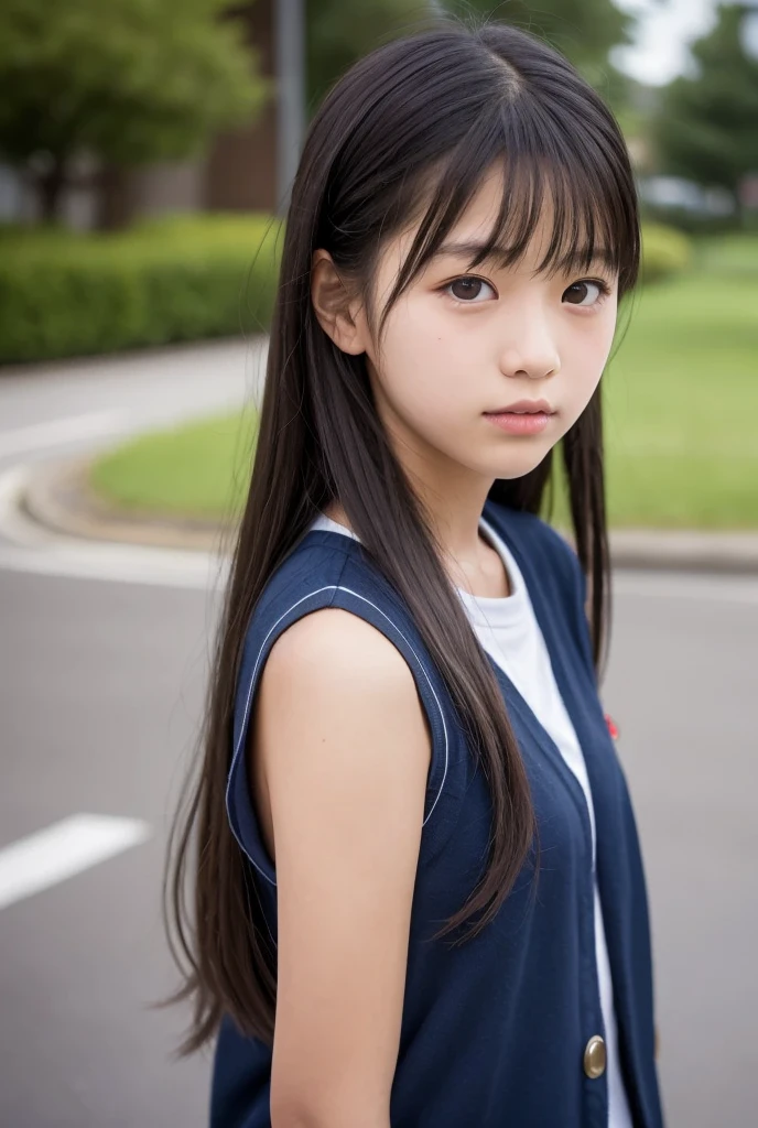 View your audience,high school girl,Leaning forward,(Random cute clothes),(Random Animation Pose),(Thin type),(Random hairstyle),(Best image quality, (8K), Ultra-realistic, 最high quality, high quality, High resolution, high qualityの質感, Attention to detail, Beautiful details, Fine details, Extremely detailed CG, Detailed Texture, Realistic facial expressions, masterpiece, in front)、Low twin tails、Droopy eyes
