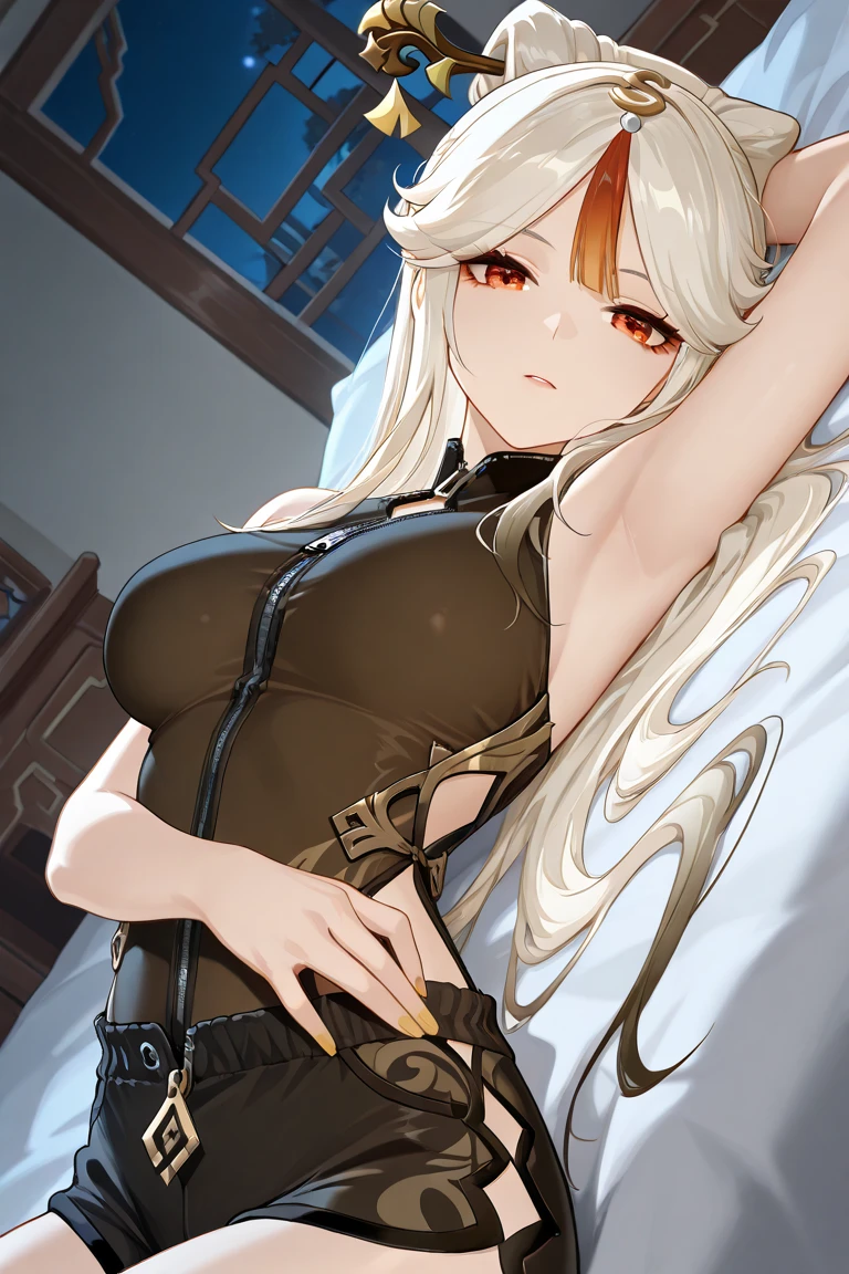 blond-haired doll with long white hair sitting on a bed, webcam girl, working girl topless, perfect teardrop breasts, perfect nipples, hard nipples, perfect aerolas, sexy naked girl, masturbation, cupping her breasts with her hands, fingering herself squirt, artwork in the style of guweiz, perfect white haired girl, guweiz masterpiece, with white long hair, with long white hair, blonde goddess, ultrarealistic sweet bunny girl, guweiz, anime barbie in white, pale milky white porcelain skin, render of April, girl with white hair, --auto