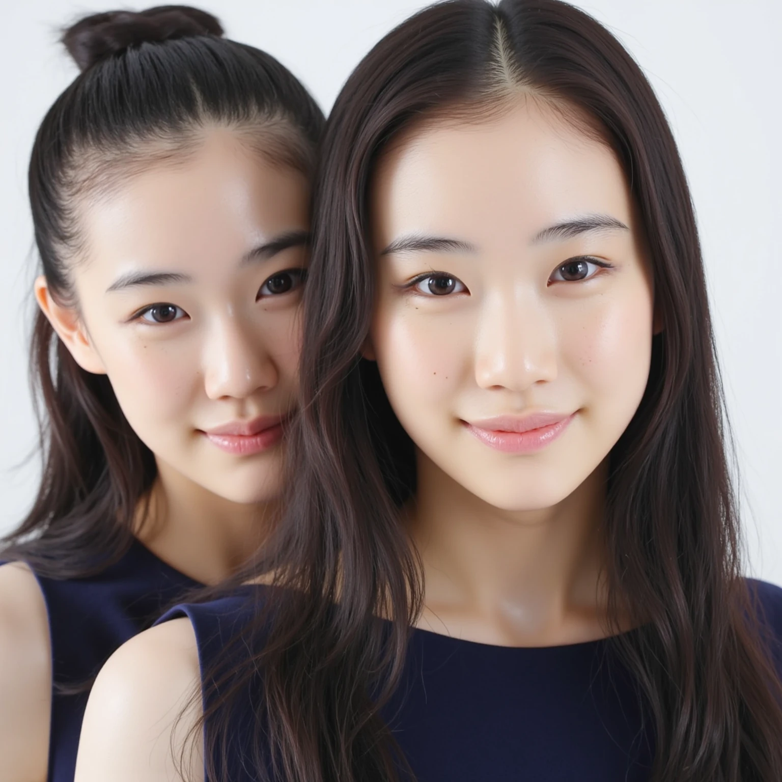 NSFW,8K Raw photograph,超高分辨率,filmgrain,cinematic ligh,looking at viewert,Natural skin texture,Realistic Eyes and Face Details,((Realistic:1.5)),Ulzzang-6500:1.4,((Best quality)), ((Masterpiece)),((Detailed)),2girls,duo,{2 beautiful women}, hugs