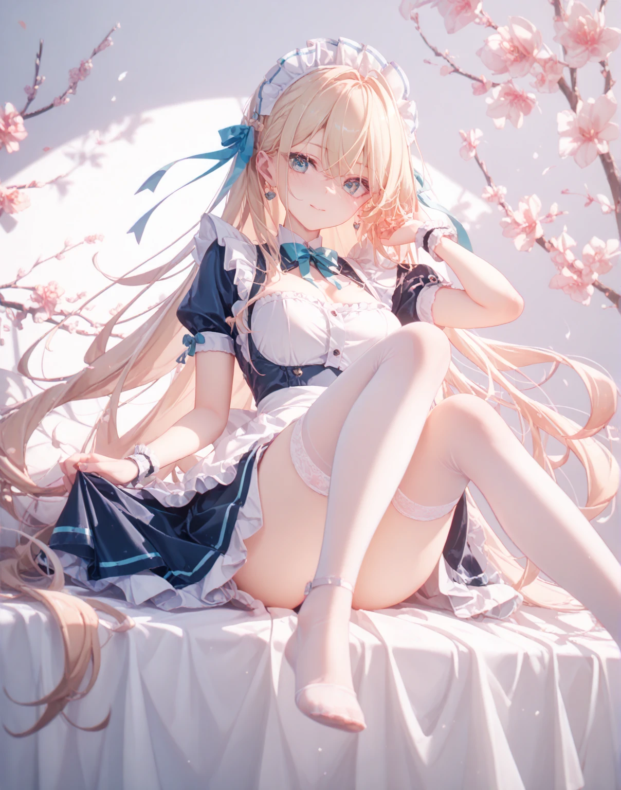 (A masterpiece of image quality in 8k),(Beautiful Arafed woman),(((Accentuate your breasts:1.1))),(Dynamic Angle),(Dynamic and sexy bending pose:1.3),(Sit on a chair:1.1),(Long hair with shiny black inner color,small full breasted,Clothing gets messy due to movement,Chest slip,),(See-through bangs),(Firm breasts:1.1), (Pointed Chest:1.3), Small breasts、(((A white lace apron that shows your bare skin from under your Small breasts)))、blush with embarrassment、Dreamy eyes、A smile that captivates the viewer、(Looking Back:1.7)、Peeking into the photographer,Sweaty skin,Staring at the audience,,(Professional Lighting),(8k,Tabletop,highest quality,Ultra-high resolution output images,),(Ultra HD with Intricate Detail Picture Mode),Depth of written boundary,Beautiful Hands,Beautiful fingers,Detailed characteristics of the fingers,(Detailed hair features:1.7),Detailed facial features,Detailed clothing features, (Firm breasts:1.1), (Pointed Chest:1.3),Reading a book