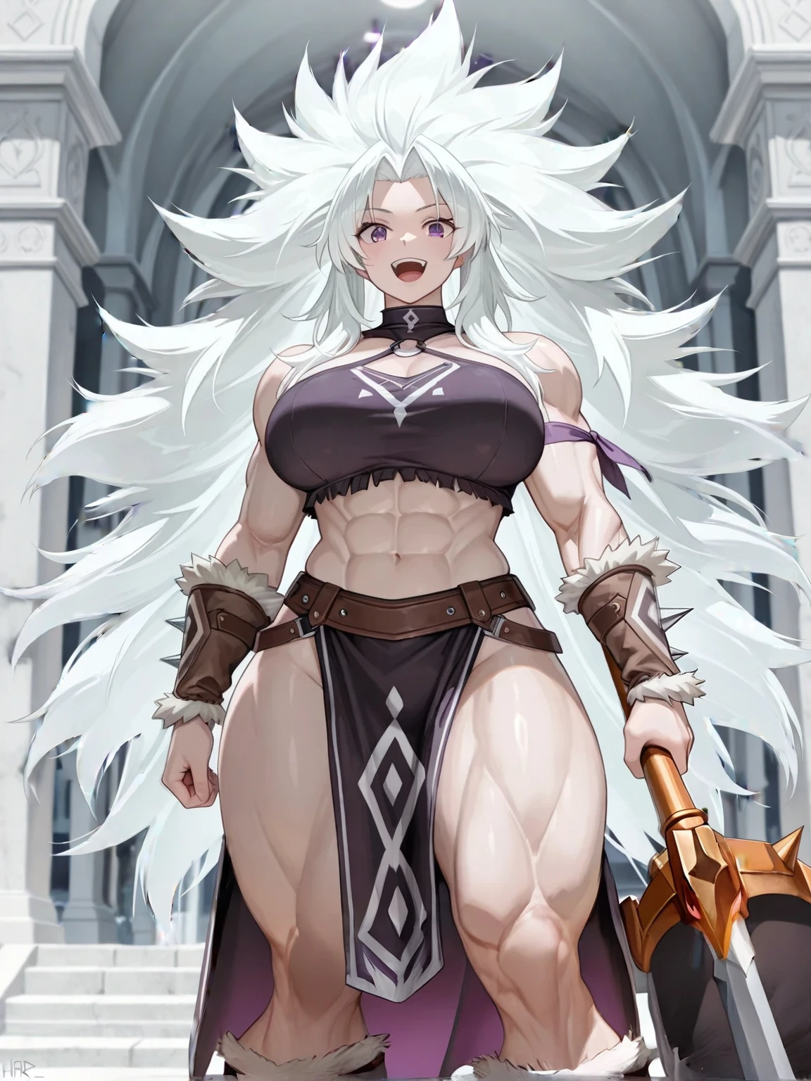 Muscle woman lab testing against her will to grow huge