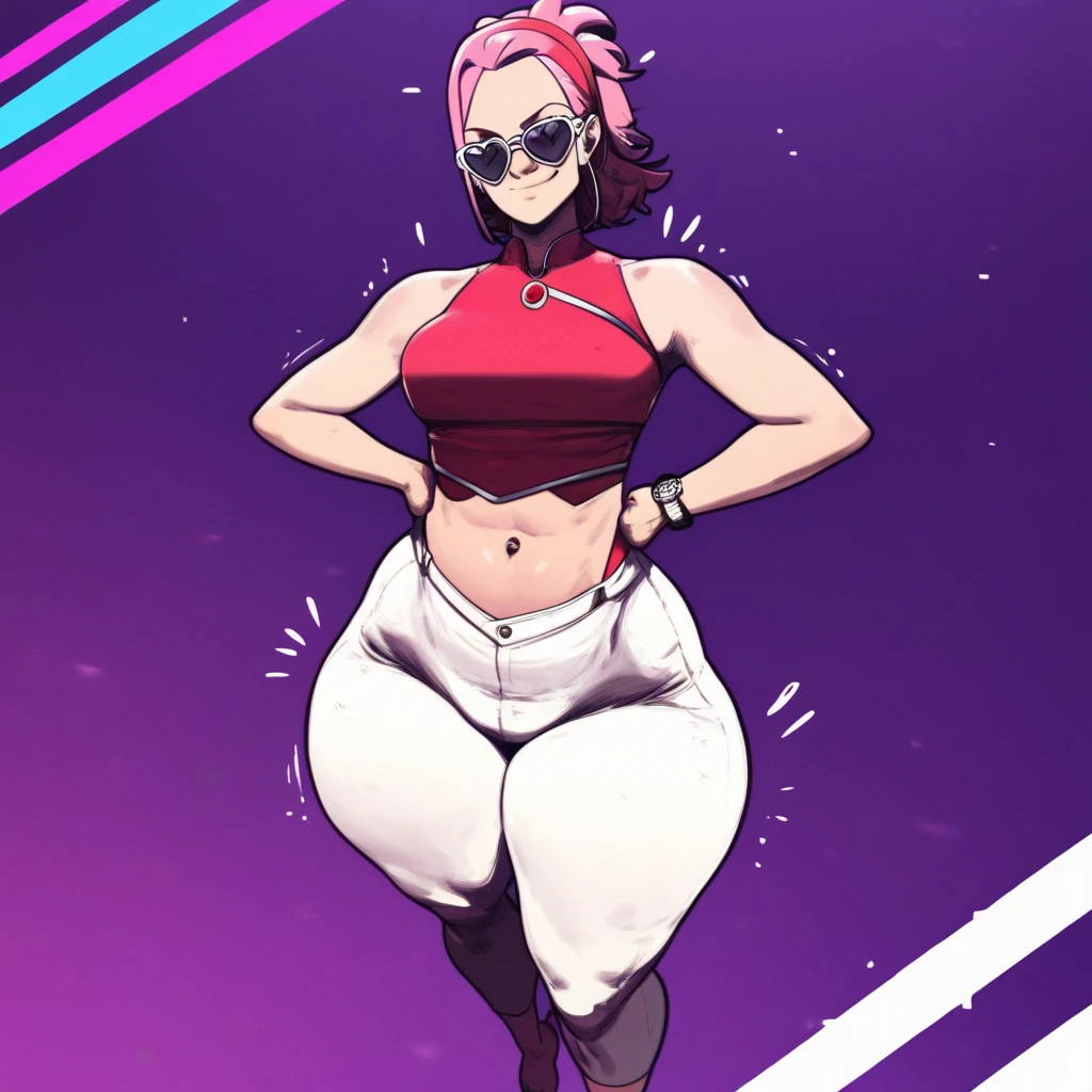 llustration of a ((Handsome))Anime fat man with a big belly , fat man, extremely face face , (morbidly obese),(( insanely inflated hips)),((large fat thighs)), ((large,fat butt )),(( big stomach)), (proportionally fat arms and legs), (huge breasts), background ( on stage at a concert ), expression (Surprised, frustration, Eye wide )(white anime , Slime boy )), (((brown skin))), ((long,white hair with pink streaks )),(( hair Styled into a Bun and braided ponytail )) , ((white half jacket)) ((Skimpy white shorts)) ,(evil aura)),((solo)) yandere((masterpiece, High aesthetic, high quality))