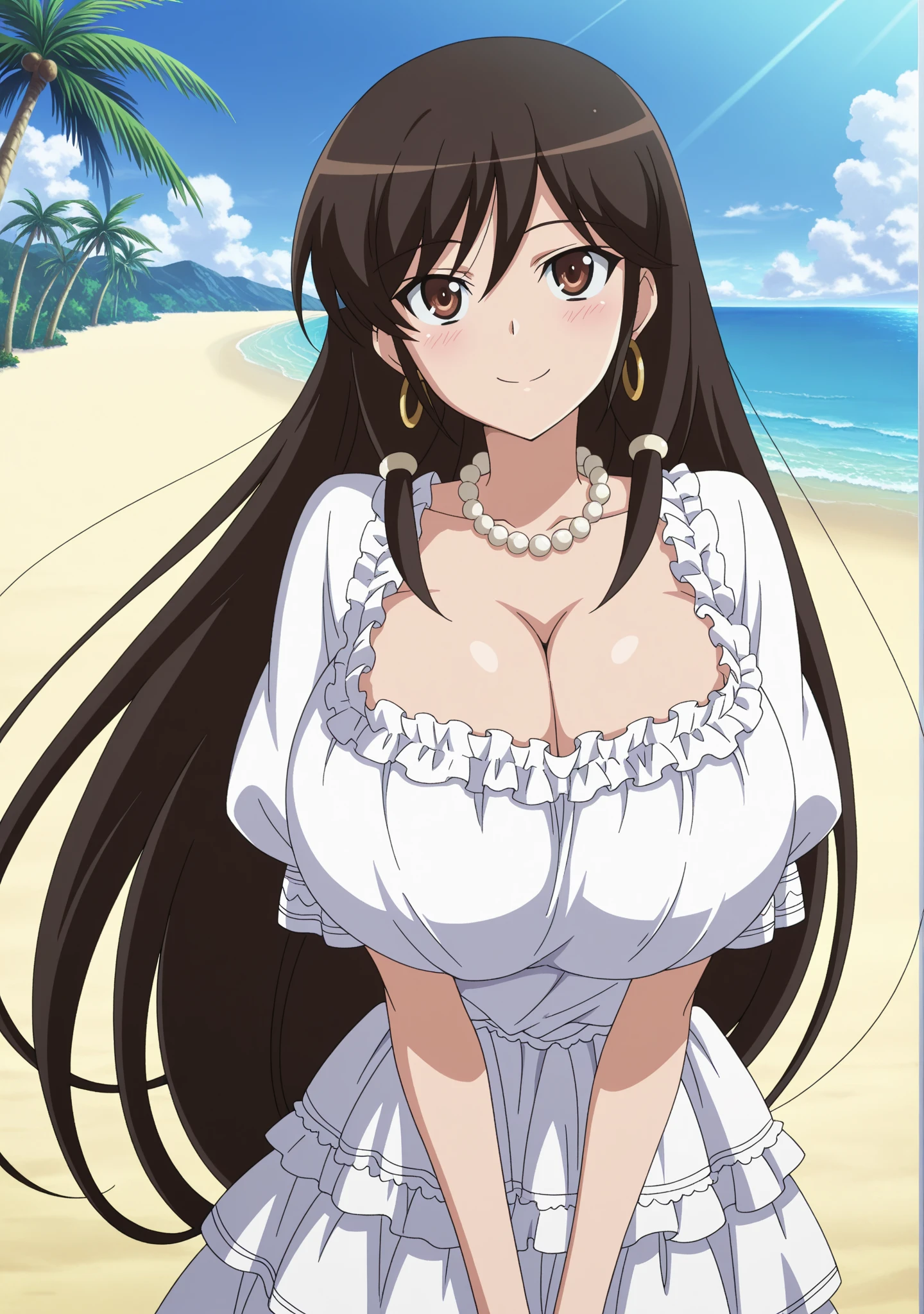 ultra-detailed,
master piece,best quality,high resolution,
beautiful eyes,detailed eyes,detailed face,
beautiful detailed eyes,symmetrical clear eyes,
1girl, nishizumi shiho, Blunt bangs, Compensate, Expressionless, Cleavage, blushする, Thick lips, lipstick, Bent body,39 years old,Married women,Mother,Mother,Multiparous women,
