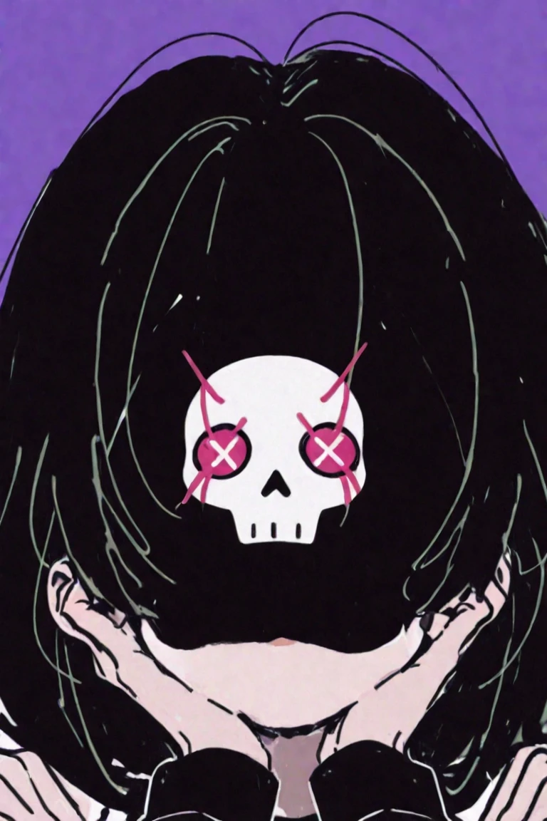 Full Body、1 person、女の子1 person、sleep、sleep、Lie、Lying down、ridicule、Finger prick、Black Hair、Black Feather、Gothic Punk,anime zombie witch design, crossbones, skulls, street wear design, pro vector, Horror style, full design, 6 colors only, solid colors, no shadows, full design, sticker, bright colors, white background.super fine illustration,(((beautiful fine hair))),(((beautiful fine face))),(((beautiful fine background))),(((beautiful fine hair))),(((beautiful fine face))),(((beautiful fine background))),Midsummer、beachBlack Hair、blunt bangs、Cross-eyed
