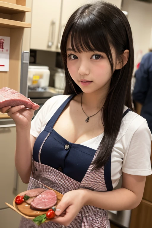 (Full body), Free breasts: 2.0, masterpiece, highest quality, girl, (beautiful girl, Delicate girl:1.3), (21 years old:1.3),(((Black、Wearing a large black leather collar)))、Japanese、Very high quality transparency,((Sweat a lot、My whole body is wet)), Slim body,slender, Very large breasts,Very heavy chest、(((Short Hair))),Petit Girl, Wet Face、Wet Skin、Wet body、Both arms are down、(Eye and facial details:1.0), (Upper teeth, The best smile:0.1), Watching the audience,(((Completely naked)))、Maid's Hair Ornament、Maid、Very large breasts、Outdoor、camp site、Meat disheeat is being grilled on an iron plate、(((Putting a breast on a hot plate)))、BBQ、(White skin),(((Exposed chest skin)))、(((Exposing the nipples)))、(((Exposed chest skin)))、(((Exposing the nipples)))、(((Exposed chest skin)))、(((Exposing the nipples)))、