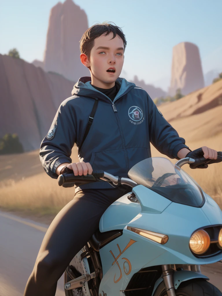 Change background,the boy face realistic, boy catch spaceship wheel realistic, ultra 8k photo