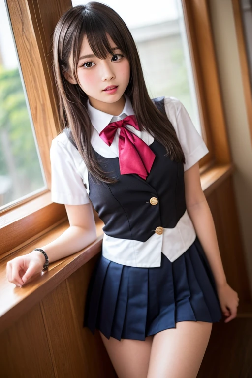Ulchan-6500-v1.1, (RAW photo:1.2), (realistic:1.4), beautiful detailed girl, very detailed eyes and face, beautiful and detailed eyes, that'ridiculous, incredibly that'ridiculous, huge file size, Super detailed, High resolution, very detailed, highest quality, masterpiece, Kemomimi, ((japanese girl' high school uniform)), shape, very detailed, cg, unified, 8k wallpaper, wonderful, small details, masterpiece, highest quality, very detailed cg uniform 8k wallpaper, light shines on your face, cinematic lighting, 1 girl, 16 years old, ((No panties)), ((dynamic pose))), (camel toe), (half), (pantyhose), (sit with both knees bent)),legs open
