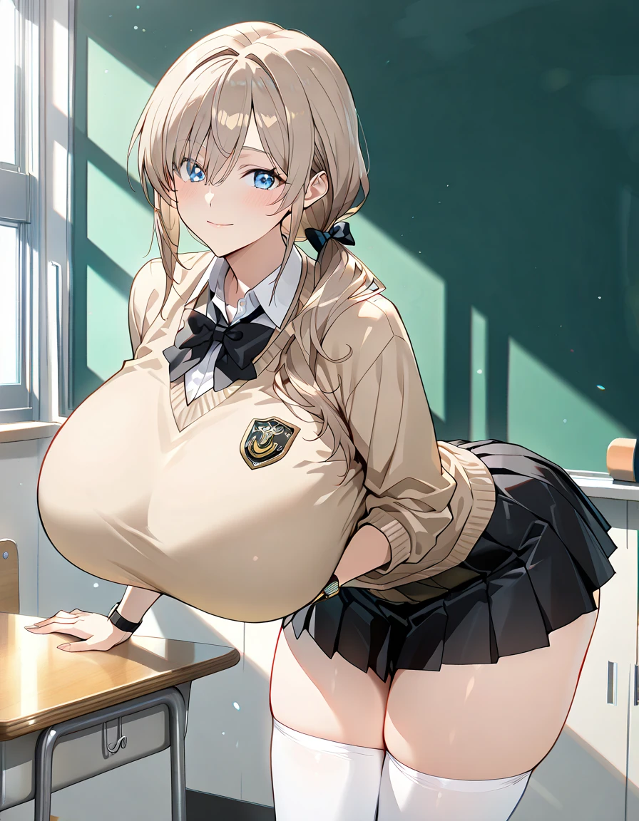 masterpiece, best_quality, 1girl, solo, super pochaco, blonde hair, plump, huge breasts, thick thighs, low pov, from below, spreading legs