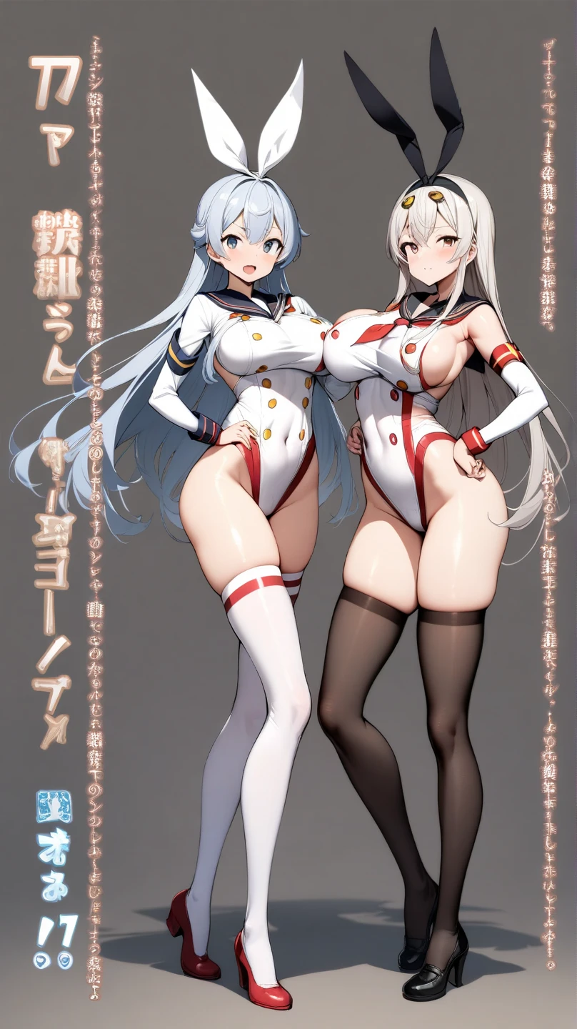 Highest quality、super high quality、16K, Breast size is random、Facial expressions are random、Location is random、 Hair color is silver hair、The pose is with the butt facing、The distance is random、Angle from below、Small face、Very delicate facial expressions、Delicate eye depiction、Highly detailed hair、Erotic、18-year-old female、Glowing Skin、Soft Skin、The only sexy Japanese woman、Race queen outfit random、Sexy ass、Three female models、
