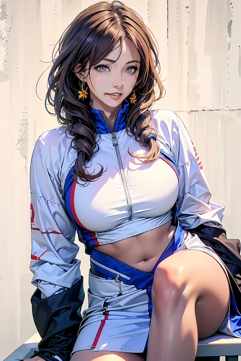 High very detailed Quality image
1girl, 28 years old girl, dark tan skin, blue grey eyes, agresive, focused face, brave demeanor, absolute feminine beauty, long dark brown hair, pink flower at left side of the hair, thin pale mouth lips, big breast, beautiful arms, red gloves, beautiful legs, yellow very long boots, green training suit, holding a silver long battle spear, training at the snowy park, sun rising in the pale blue sky, looking upright, sweating during combat training