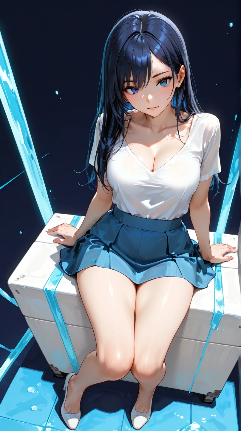 realisitic、Hyper-detailing、girl only、sixteen years old、kawaii faces、动态照明、(Glossy skin:1.5)、masterpiece、top-quality、absurderes、Single-sided Cut Layered Bob、((blue hairs:1.wolf eyes are beautiful 、A detailed eye、Eyes Like Gems、radiant eyes:1.3))、Highlight Eye、Catchy Light Eye、Specular Highlight Eye、((Cowgirl、on the beds、(((undergarment))、Flushed cheeks、((((Spread your legs apart)))))、closed her eyes、 open open mouth、(wetted skin:1.stick out chest、Beautiful chest front view)))), bedroom in luxury hotel、natta、Rough breath、Sexual facial expressions、( (blushed face:1.4), (Heart-shaped pupil:1.4), (perspired:1.5), Opening Mouth、Overflowing drool、Heavy drool、Big spilling out of clothes、