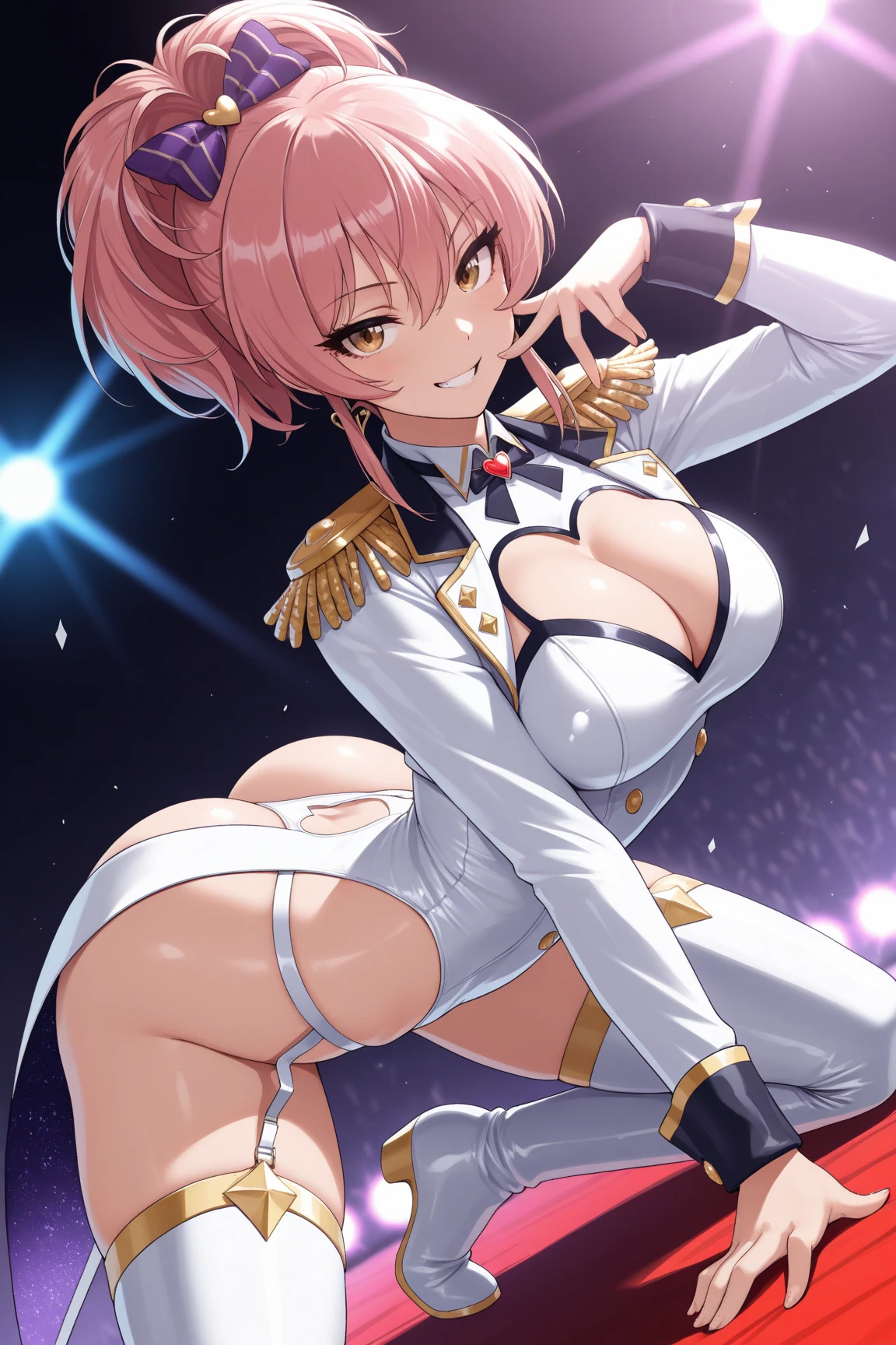 sexy unicorn girl big breasted jump into the air shooting the star, usually has cute face