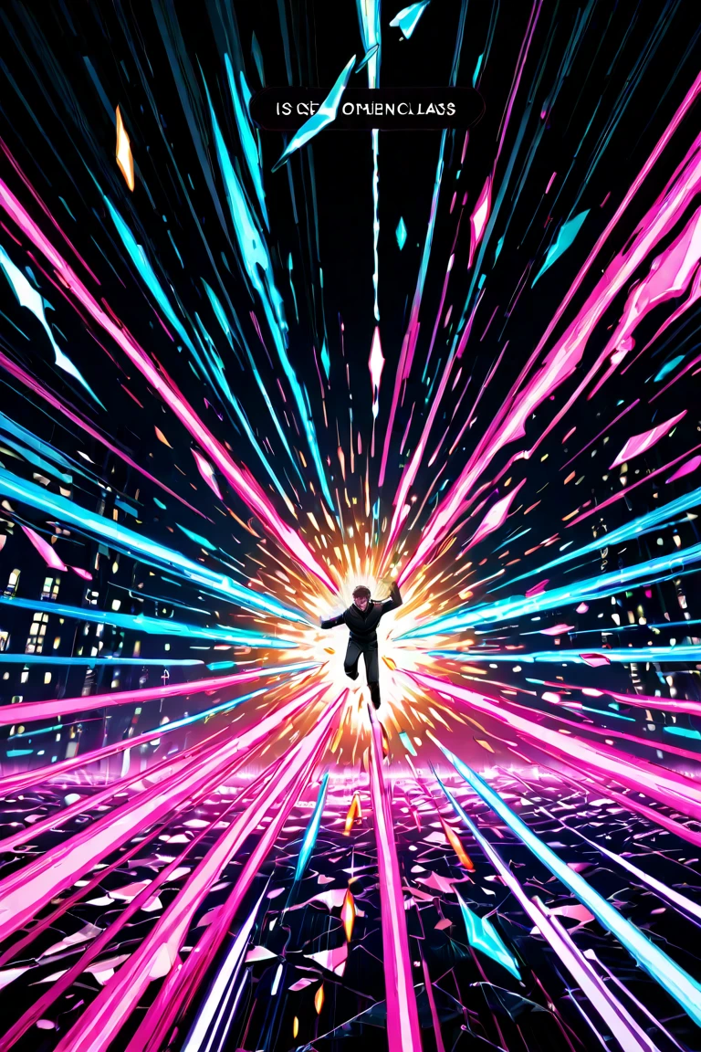 (Highest quality:1.2),One man,alone,Are standing_Split,whole body, Photo of a Japanese man in his 20s made of shiny white and silver translucent glass and plastic,Muscular and shirtless, Silver metal interior, Dynamic pose, Flow organic structure, A sparkling golden circuit, colorful Neon decoration, Ball of Light, Illumination, Illumination回路, Neon decoration, Depth of Field Focus F/2.8, H'art.right.