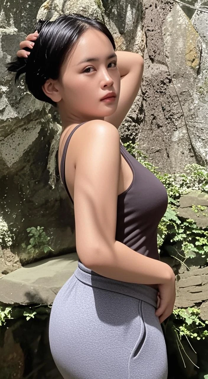 blond astor,173cm higth, she looks like japaneese and african ,slim danish face,almond-shaped eyes, full lips, big eyes, full lips, almond-shaped eyes, full lips, prominent sexy cheekbones, sexy cheek bones, sexy chin, sexy waist,sexy ass, fit body, wearing casual dress, wavy medium long blonde hair, medium long blonde cut hair, 25 year old wavy hair, She's sitting on the edge of a cliff, her feet in the air, with a stunning view of the green river valley below)), ((hiking gear:1.3)), hiking boots, at sunset,perfect eyes, perfect hands, perfect body, perfect hair, perfect breast, UHD, retina, masterpiece, accurate, anatomically correct, textured skin, super detail, high details, high quality, award winning, best quality, highres, 16k, 8k,