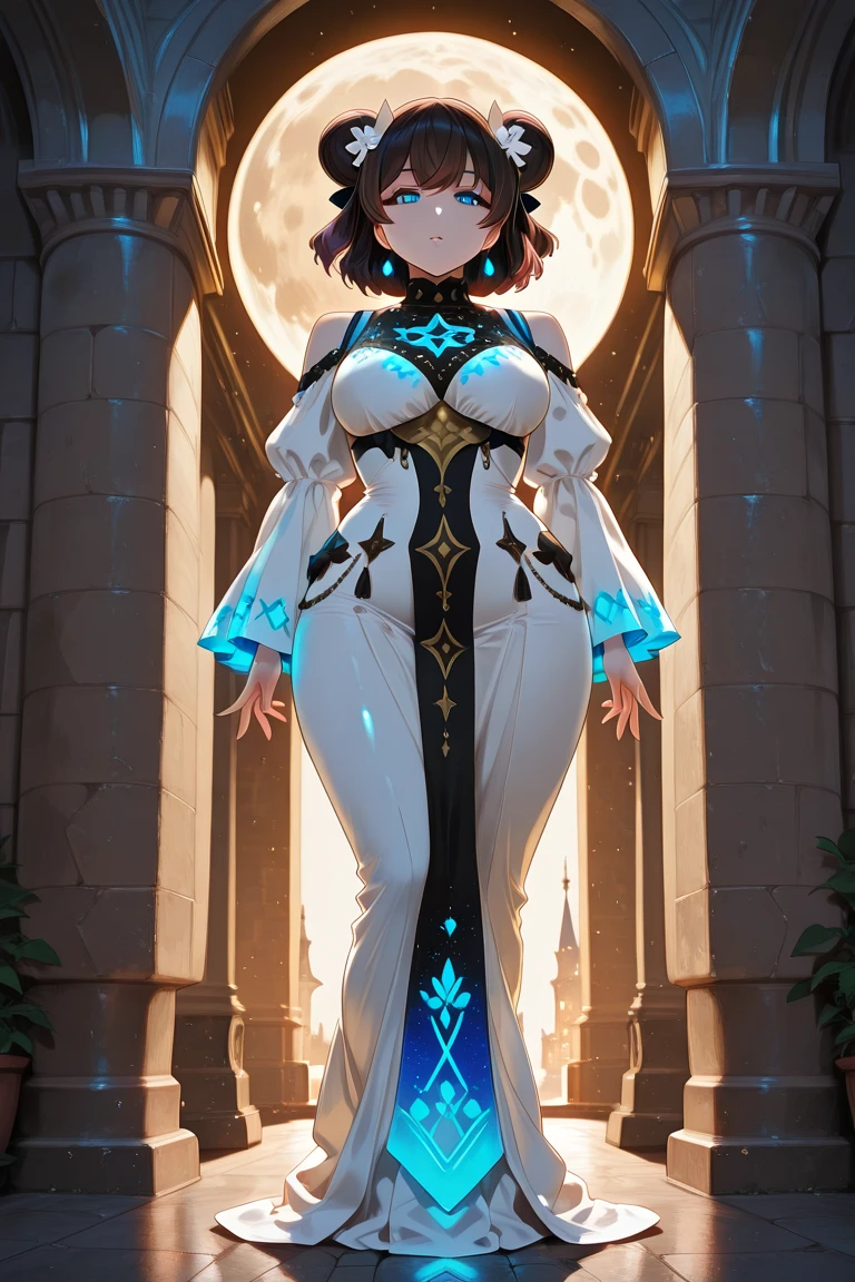 (((masterpiece))), (((best quality))), ((ultra-detailed)), (illustration), ((an extremely delicate and beautiful)), ((super detail)), ((high resolution)), (((20 years old))), metallic cloth, (maid), (android), delicate metal decorations, gleaming skin, shiny body, two legs, breast focus, (((tall))), slender legs, ((big round eyes)), cute eyes, drooping eyes, ((adult)), two hands, five fingers, no extra hands, elegant smile, braid, ((metallic blue)), (see-through), (dark blonde), (ultra-huge breasts), (shining brightly), outdoor, mini skirt, daytime, ((biopunk)), ((hair shorter than shoulder)), (medium length hair), gynoid,