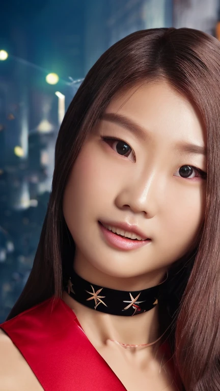 SuperiorQuality, masterpiece, High ResolutiShow on the, 1girl, Blush, (Seductive smile: 0.8), star student, Chinese Hanfu, head gear,  choker necklace, jewelry , beautiful, Show on the_body, Tyndall Effect, realistic, Shadow Room, light edge, Two-tShow on thee Lighting, (highly detailed skin: 1.2), 8 thousand UHD, Slr, soft lighting, high quality, volumetric lighting, secretly taking photos, High ResolutiShow on the, 4K, 8 thousand, The background is blurred out, Real PersShow on the