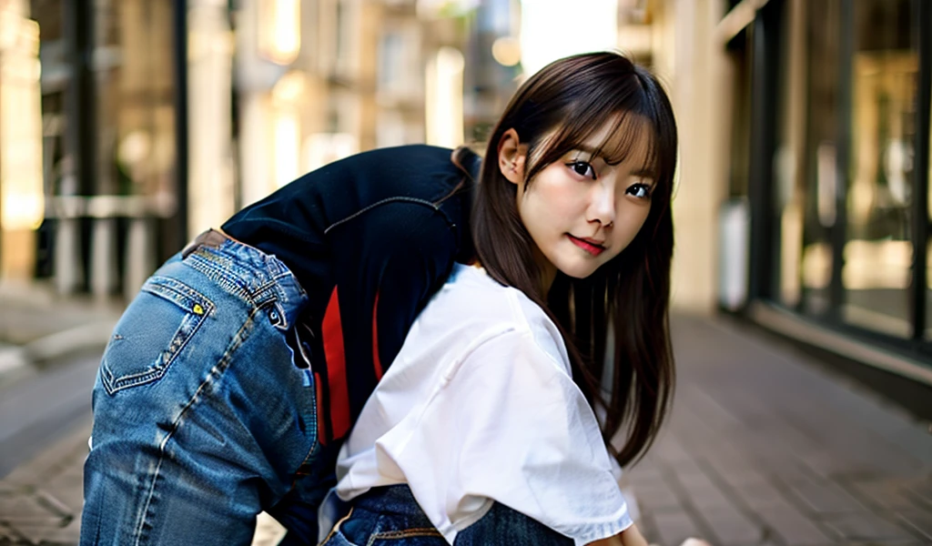 Emma_origin,jeans,T 恤,