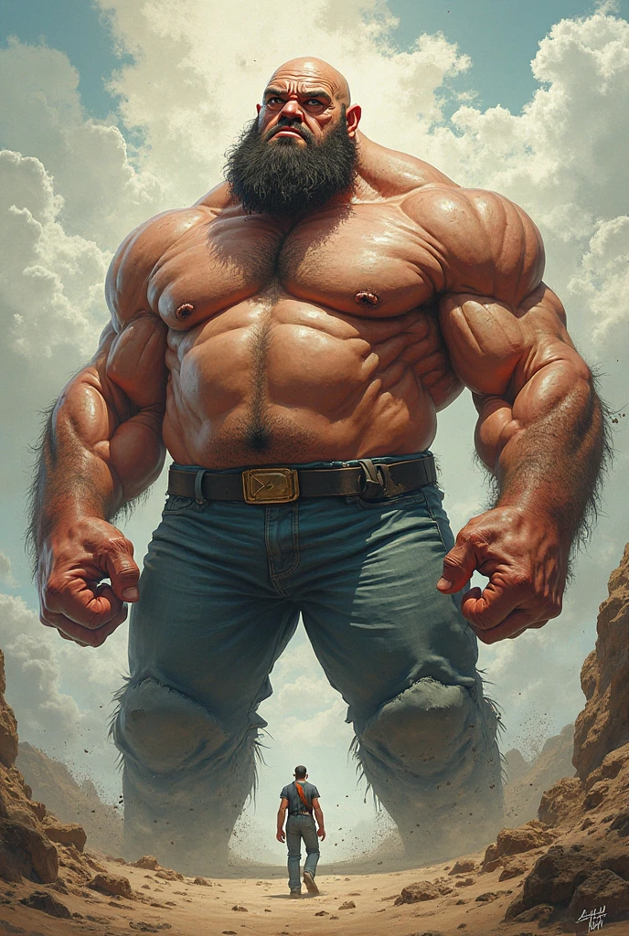 (high quality,ultra-detailed,realistic:1.37),gigantic muscular man,larger than planet Earth,fiery red hair,with beard,evil,malevolent,laughing loudly,night scene,dramatic lighting,ominous atmosphere,destructive power,dark background,glowing red eyes,evil grin,fiery aura,menacing presence,enormous physique,strong and powerful,evil laughter,evil expression,evil intentions,demonic appearance,dark clouds,intense shadows,stormy sky,gloomy atmosphere,devilish,terrifying presence,daunting figure,monster,demonic laugh,wicked,shadowy, Giant, absurdly huge bulge, giant growing more and more, giantic, colossal, muscle domination, macrophilia, briefs, stubble, broad shoulders, thick lips, vascular, very sweaty, huge belly, thick thighs, very thick arms, large , smirk, tattoo, thug, blushing, veiny hands, photorealistic, anger, dreadlocks, bearded, looking at viewer, from below, steaming body, sweaty body , steam, on all fours on city, angry, angry expression, evil smile, crush buildings, Destroy city, smash everything.