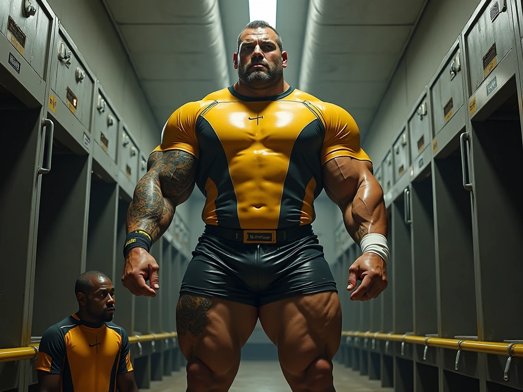 (Extremely detailed 8k wallpaper), A Chinese shaman,High detail, Dramatic ,short detailed hair,short mustache,Wear bright gold thongs,Perfect figure with tattoos, Very huge and strong body, Bulging muscles, musculous, Very large pectoral muscles,Very sexy abs,The legs are muscular,Tall and mighty,Exposed Body,Wear bright gold thongs,Tall and burly,toned figure,Huge raised genital area,Brightens oily skin,Muscular,hulk body type,photo hyper realistic, artsy photography, oil on the canvas, hyper HD, 32K, super sharp focus,