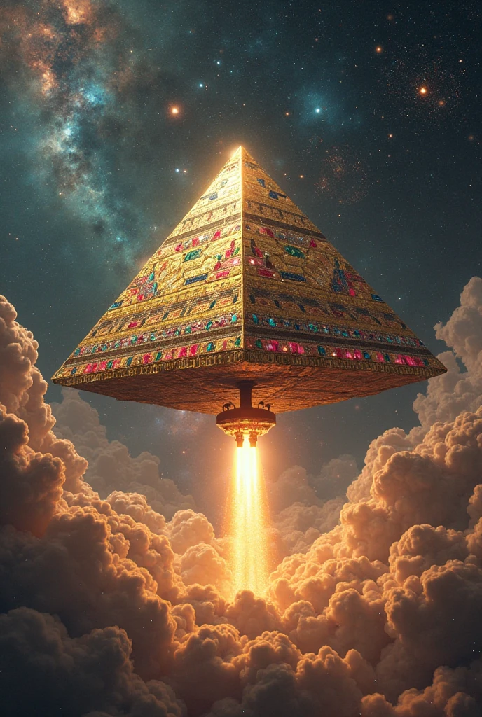 Mystery Egypt pymarid with ruby, diamond and jadeite flying galaxy with ...