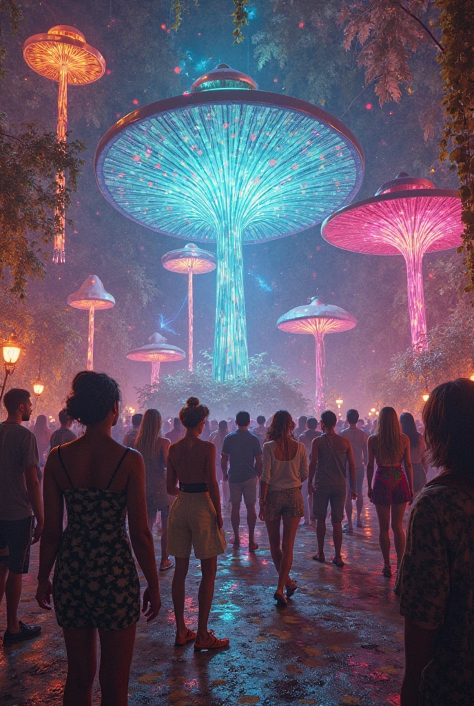 Instagram post for a vibe sensation electronic party with a retro and nature theme